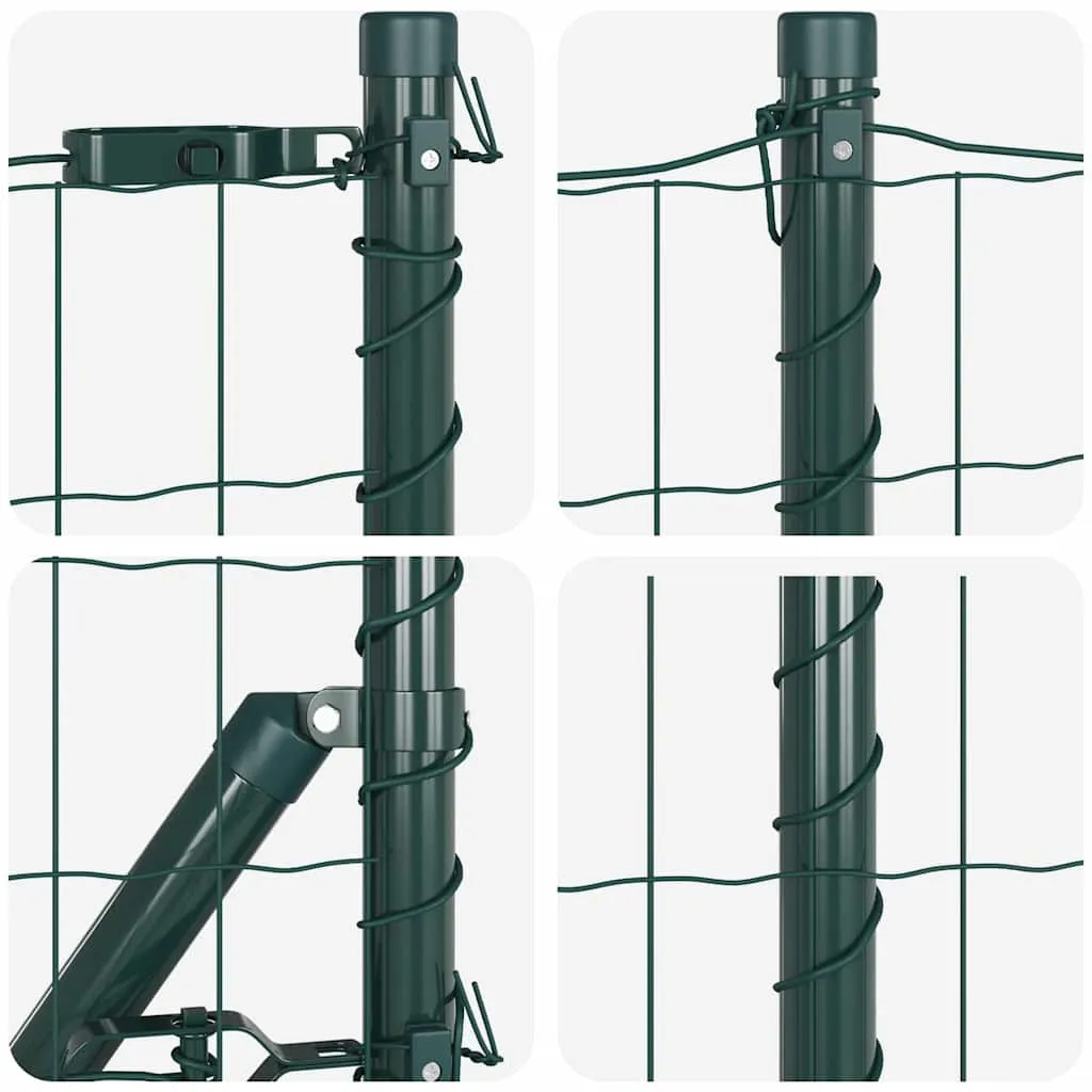 Outdoor-Zaunpaneel-Set Grün 5000 x 3.2 x 60 cm aus Stahl
