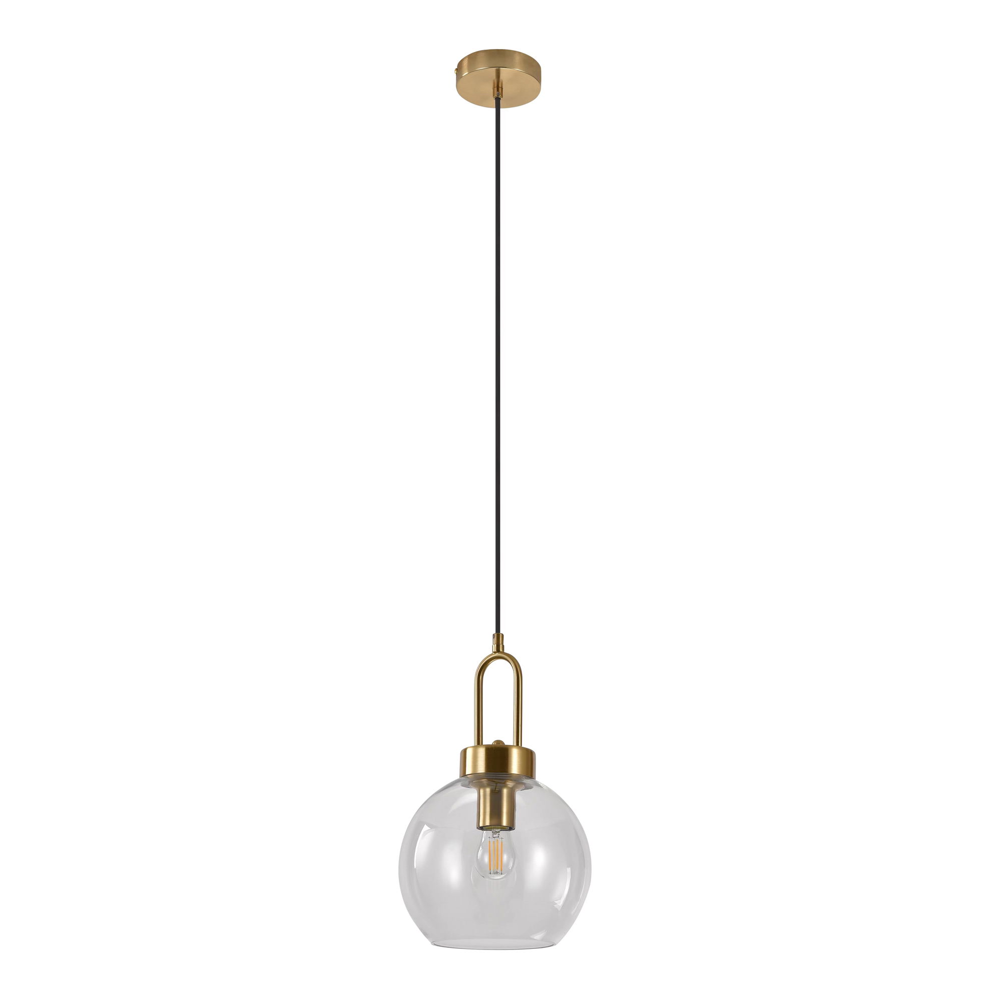 tinkaro Pendelleuchte Luton Glas, Stahl Messing