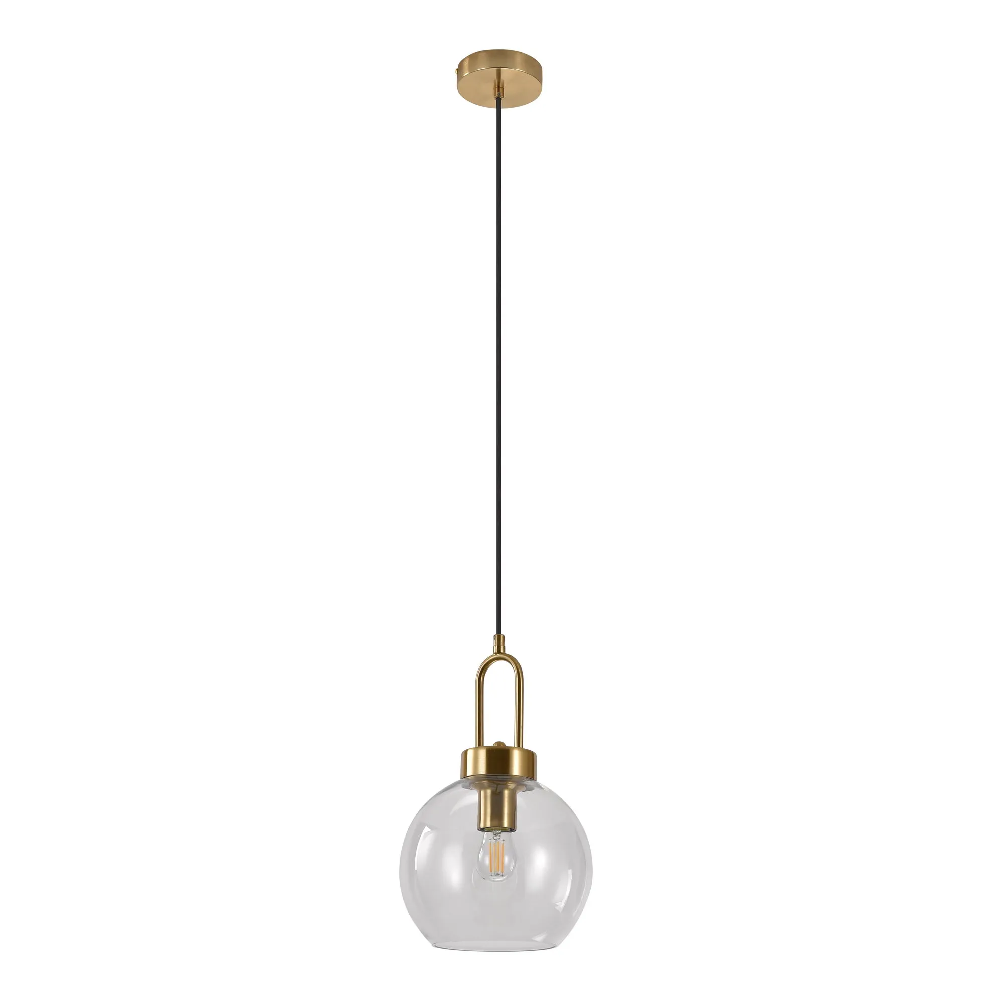 tinkaro Pendelleuchte Luton Glas, Stahl Messing