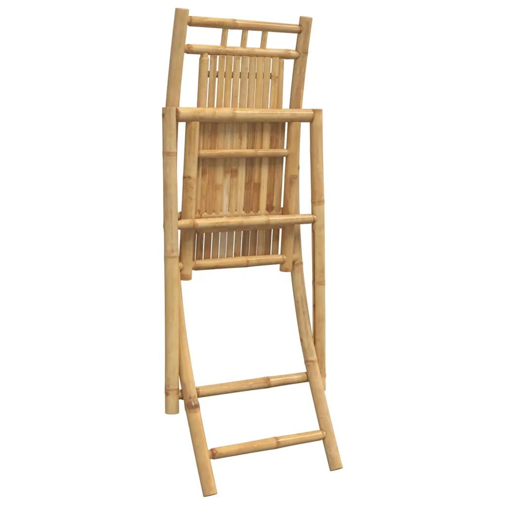 Klappstühle Bambus naturbelassen 46x66x99 cm Gartenstuhl 2er Set
