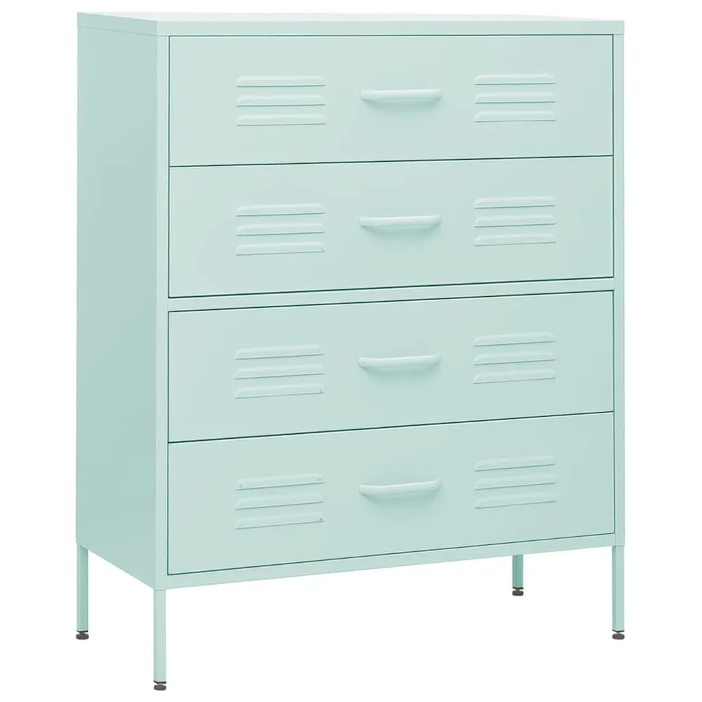 Kommode Minzgrün 80x35x101,5 cm Stahl | Mintgrün