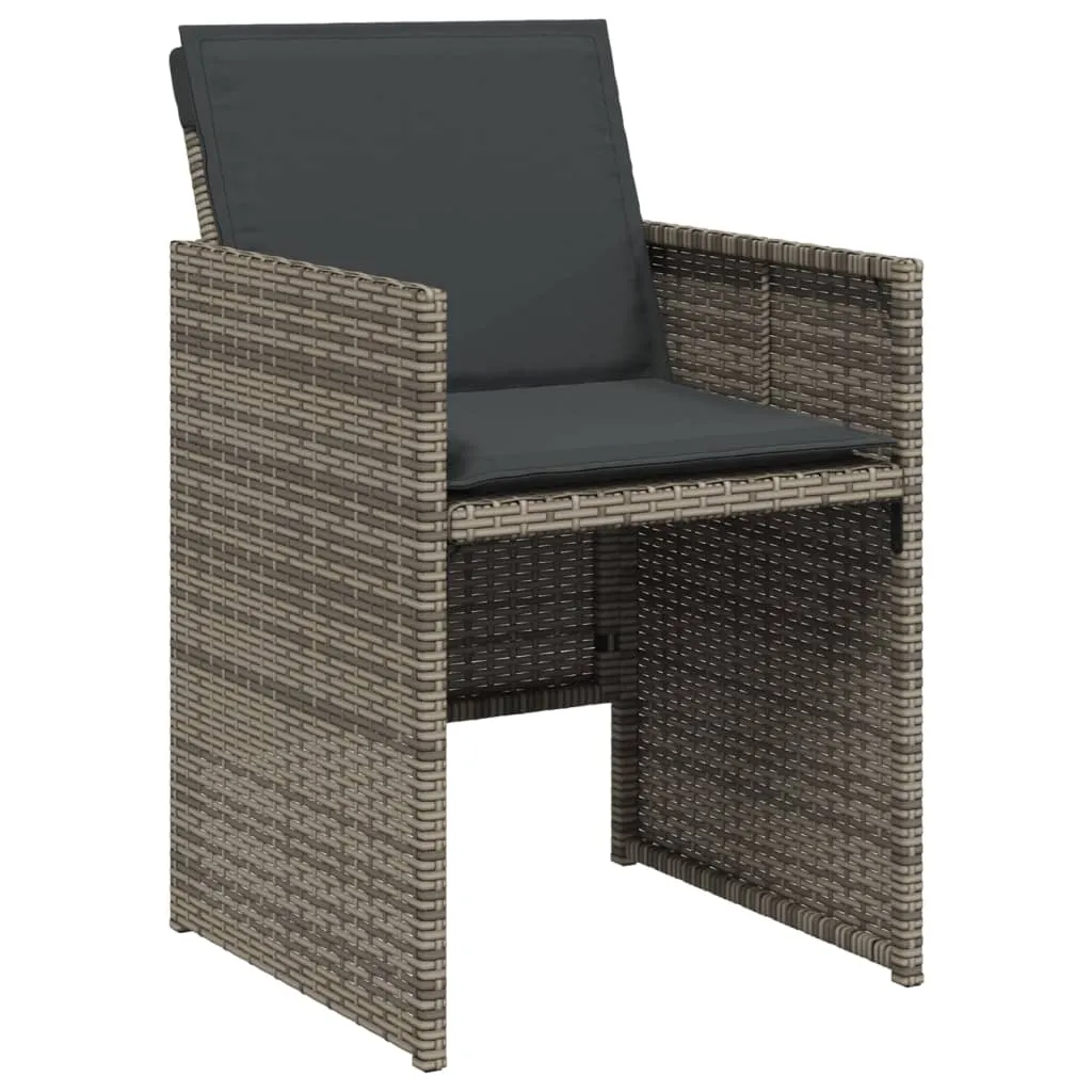 Gartenstuhl Grau 50,5 x 54 x 79 cm mit Kissen Dunkelgrau