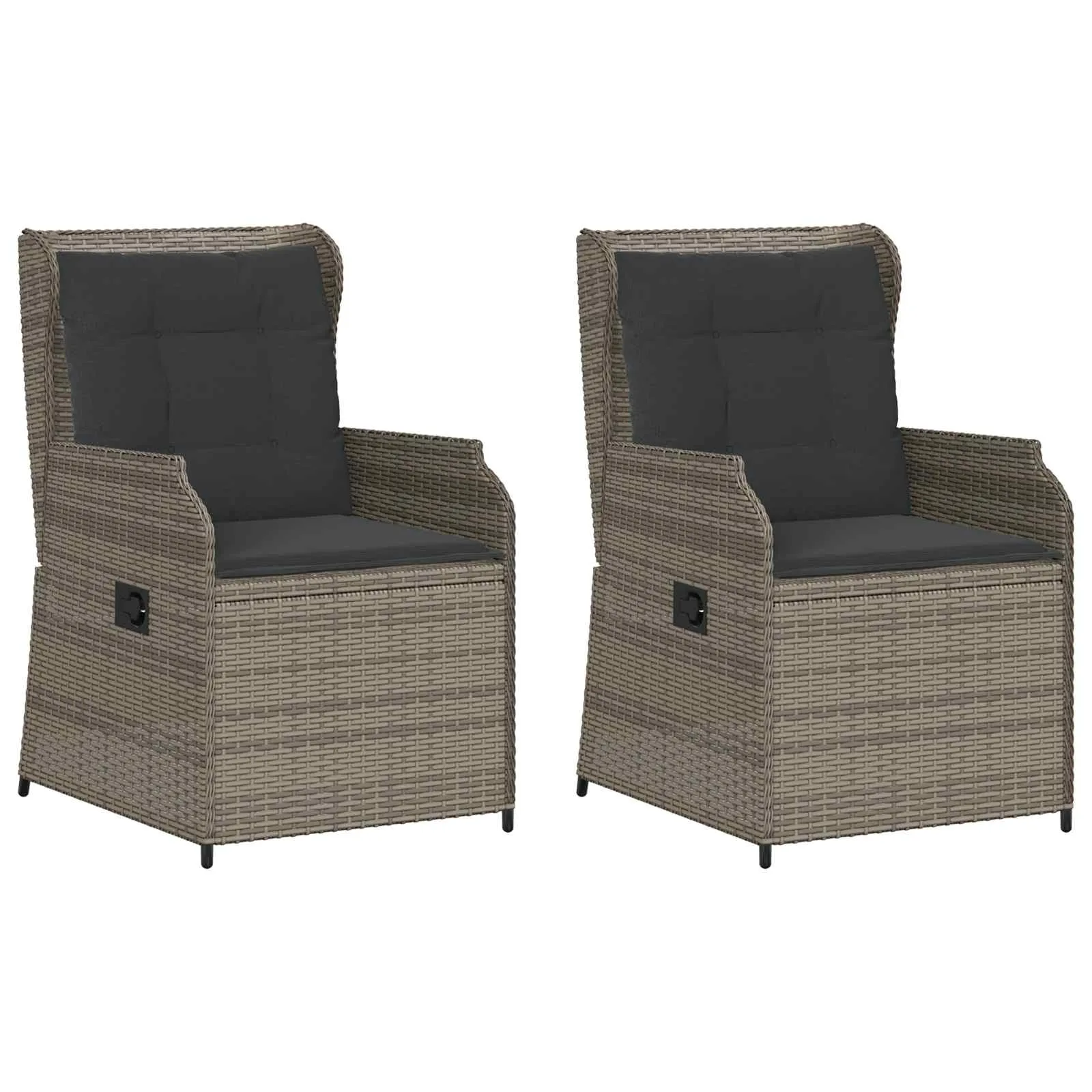 Verstellbare Gartenbank Poly-Rattan 55x67x95 cm Grau