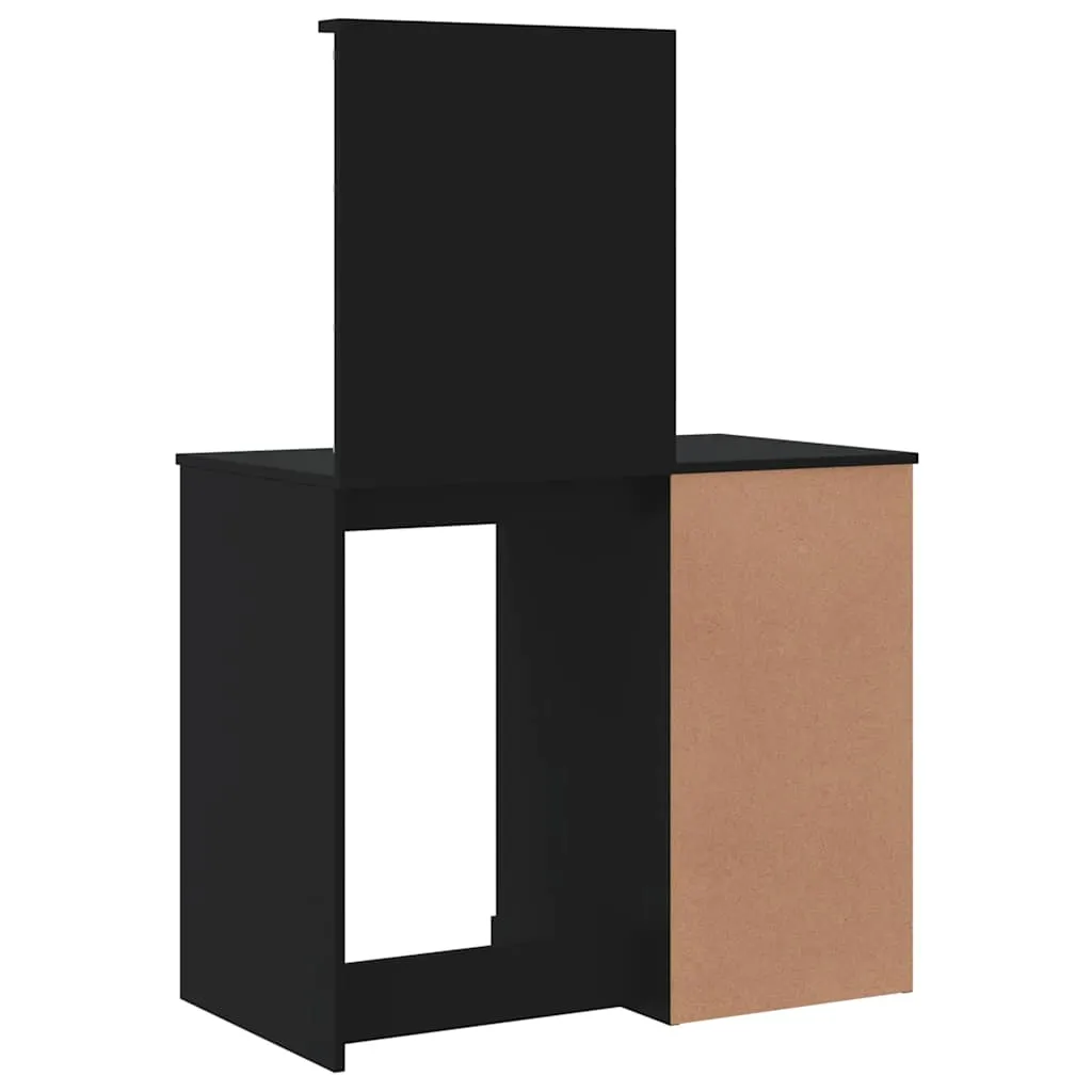 Schminktisch mit Spiegel und LED-Beleuchtung 90x42x132,5 cm Schwarz