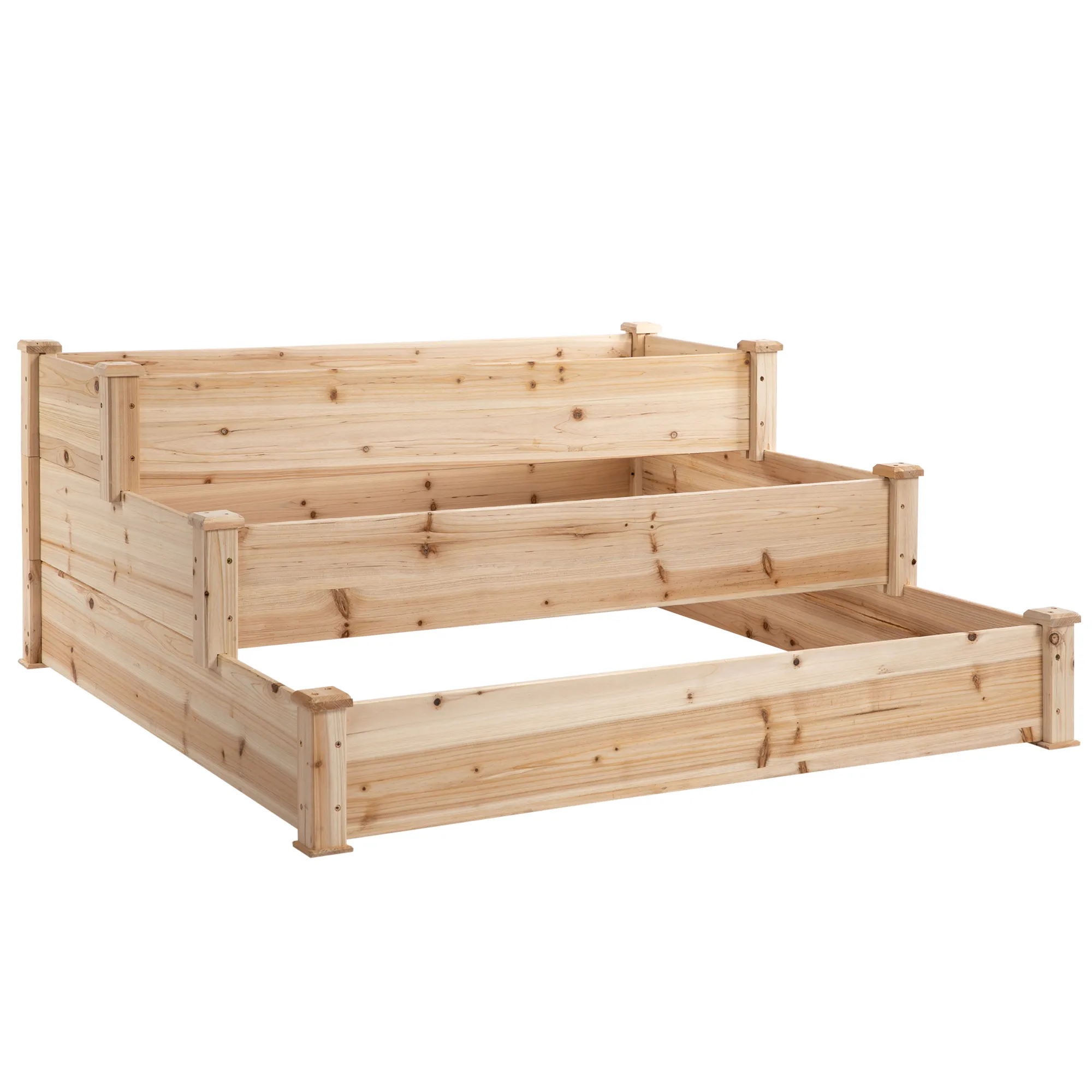 Blumenkasten aus Naturholz 120L x 120B x 56H cm