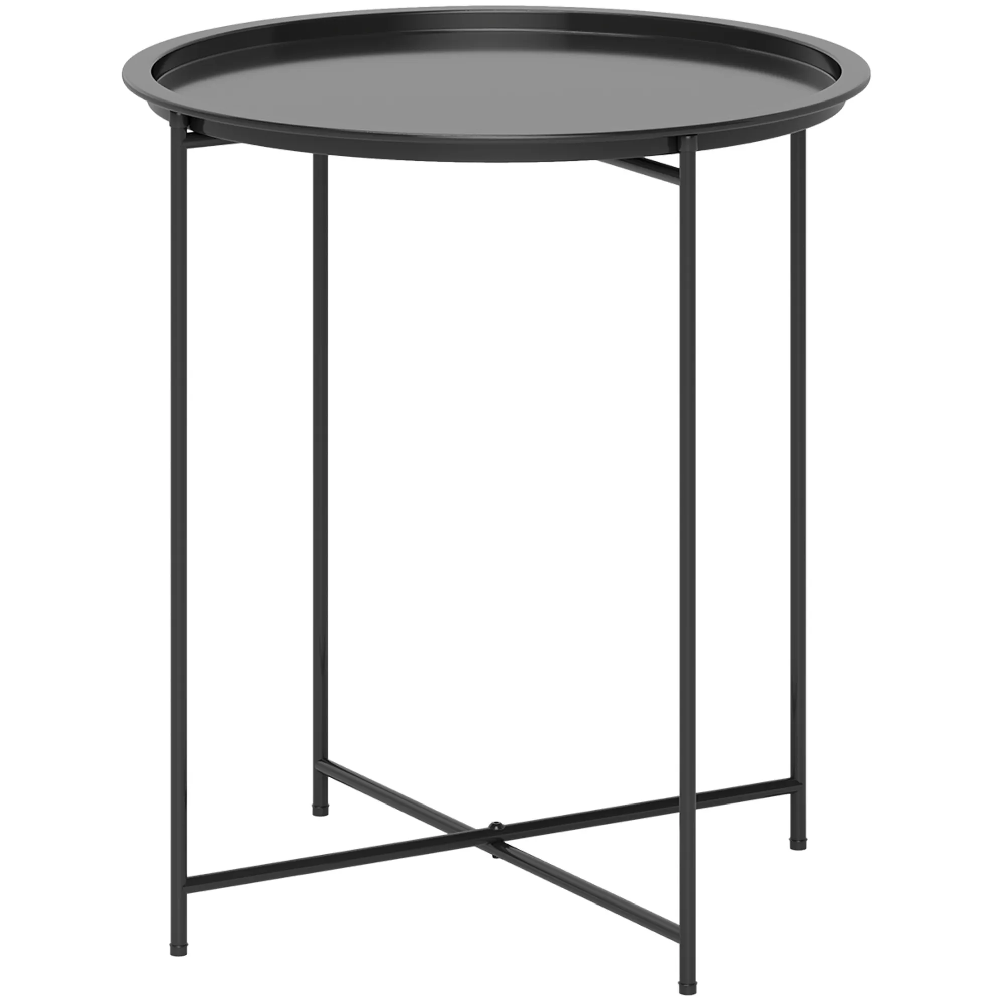 Kleiner Gartentisch Ø46 x 53H cm in Schwarz