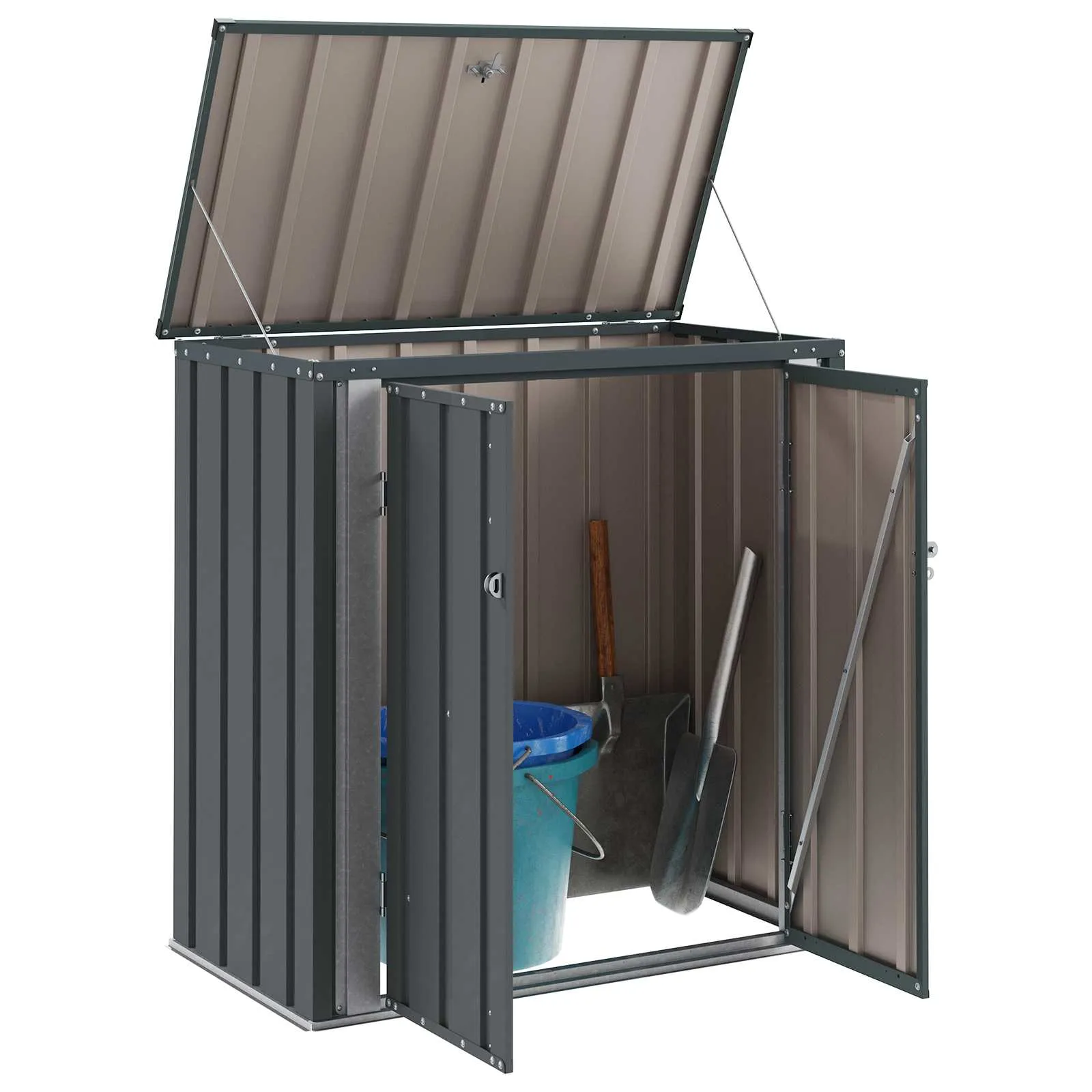 Abschließbare Gartenbox Schwarz 101,5 x 57 x 100,5 cm