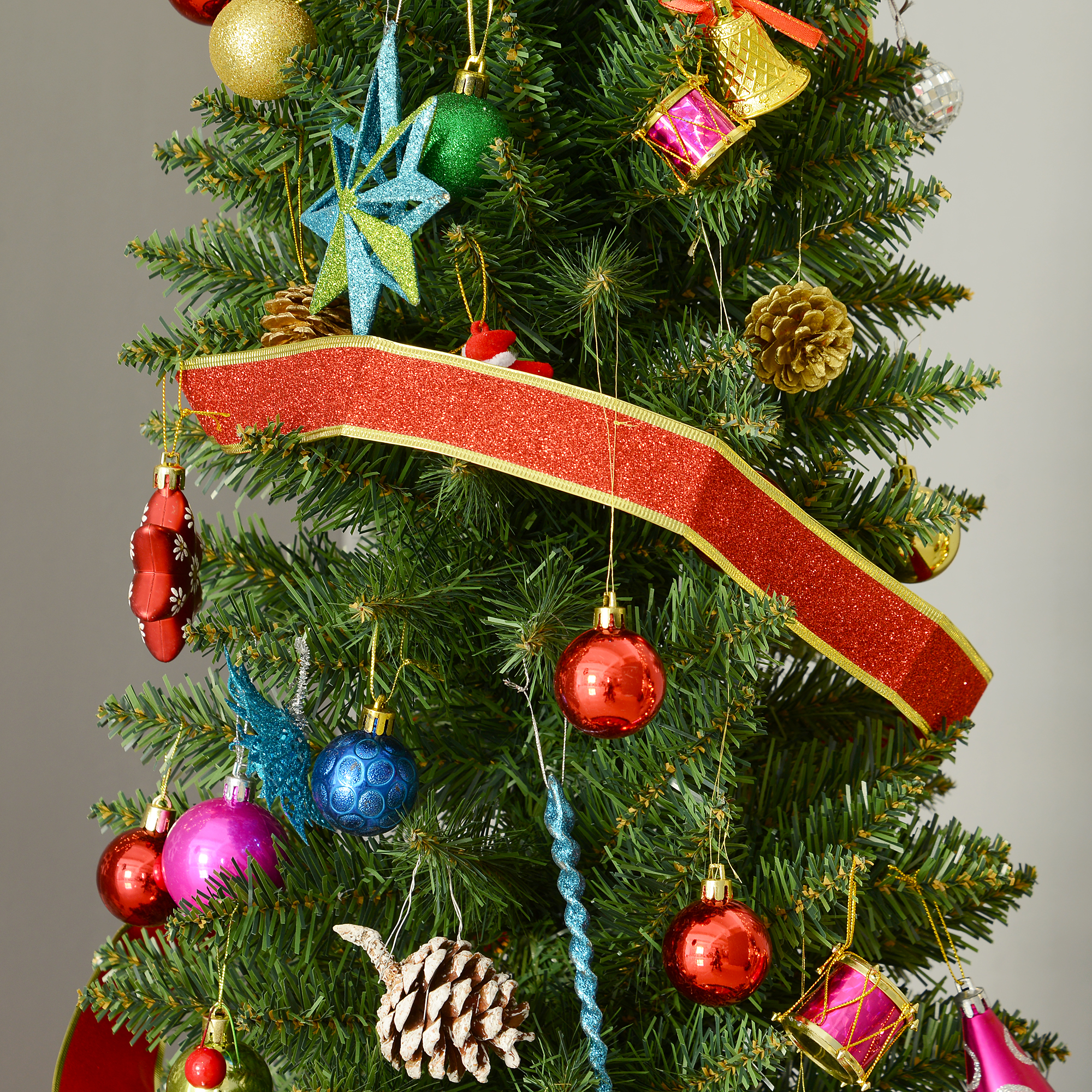 Künstlicher Weihnachtsbaum Tanne mit Ständer, 2,1 m, Grün