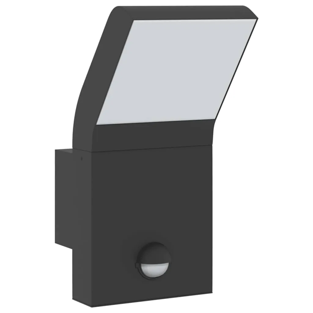 LED Außenwandleuchte Schwarz 10 x 15 x 22 cm mit Bewegungsmelder