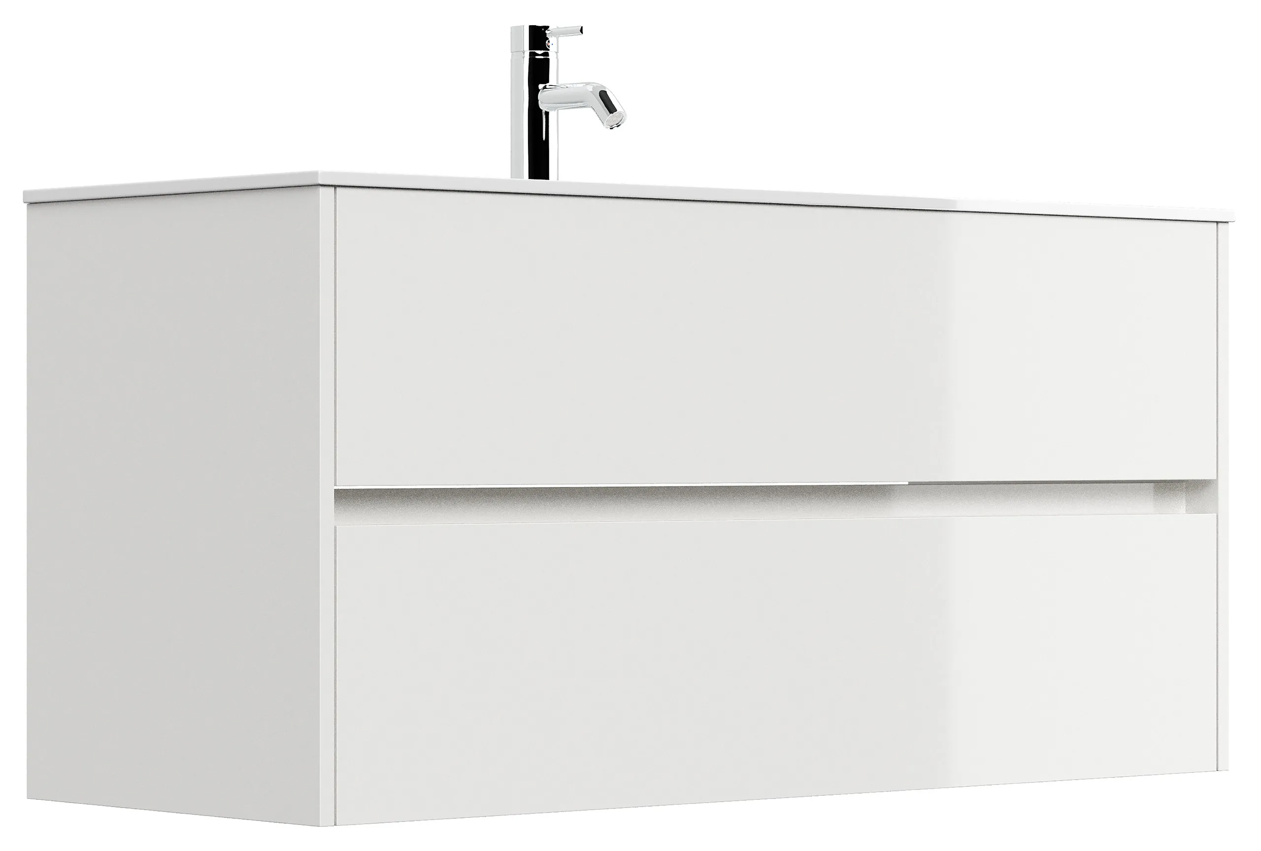 Badmöbel Limes & Waschtisch 120cm 2 Greifraum SoftClose Auszüge weiß Hgl