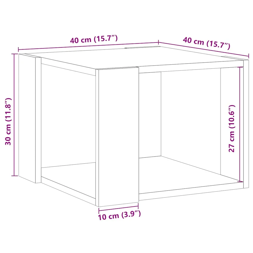 Beistelltisch Holzwerkstoff 40x40x30 cm Altholz Farbe