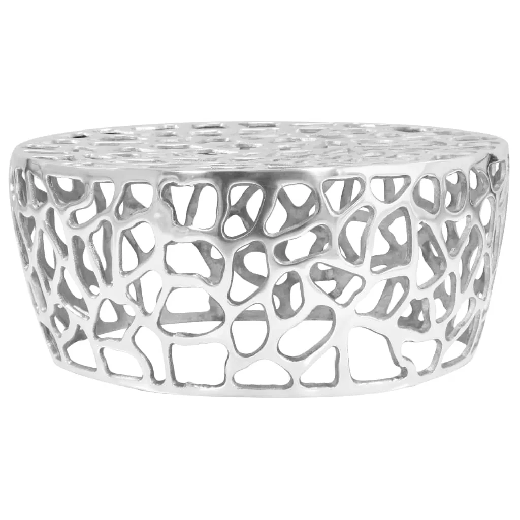 Couchtisch Aluminiumguss 70x30 cm Silbern
