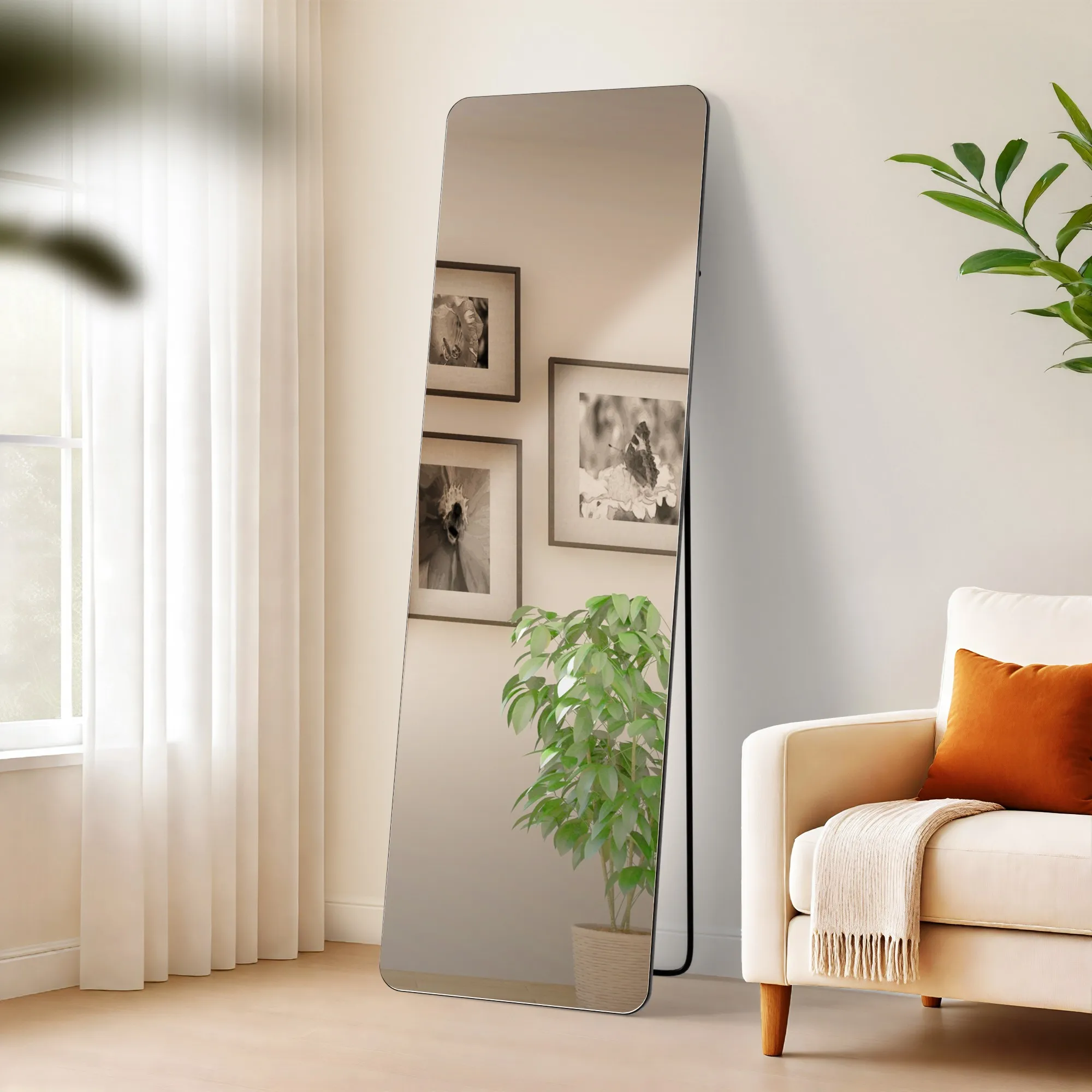 Spiegel Gurnee 160x50 cm schwarz-matt