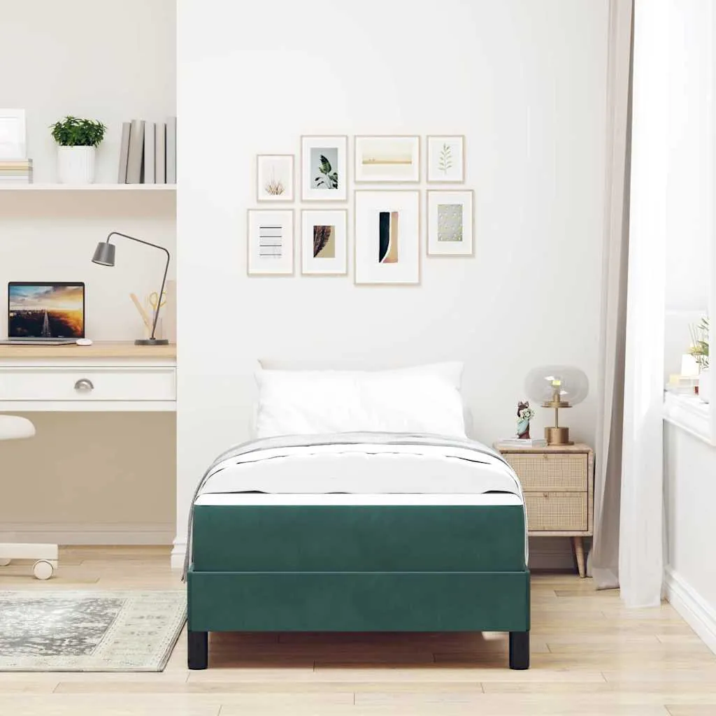Boxspringbett mit Matratze, Stoff, 203 x 80 x 45 cm, Dunkelgrün