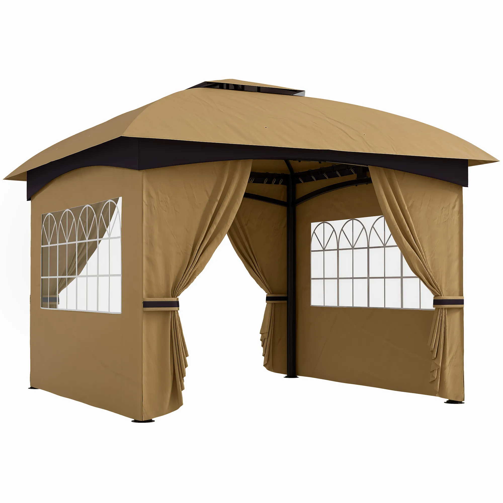 Pavillon 335x335x285 cm Beige mit reißfestem Dach