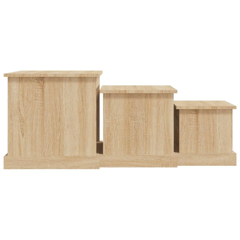 3er-Set Couchtische Holzwerkstoff Sonoma-Eiche 48x45x45, 40x37x37, 32x29x29 cm