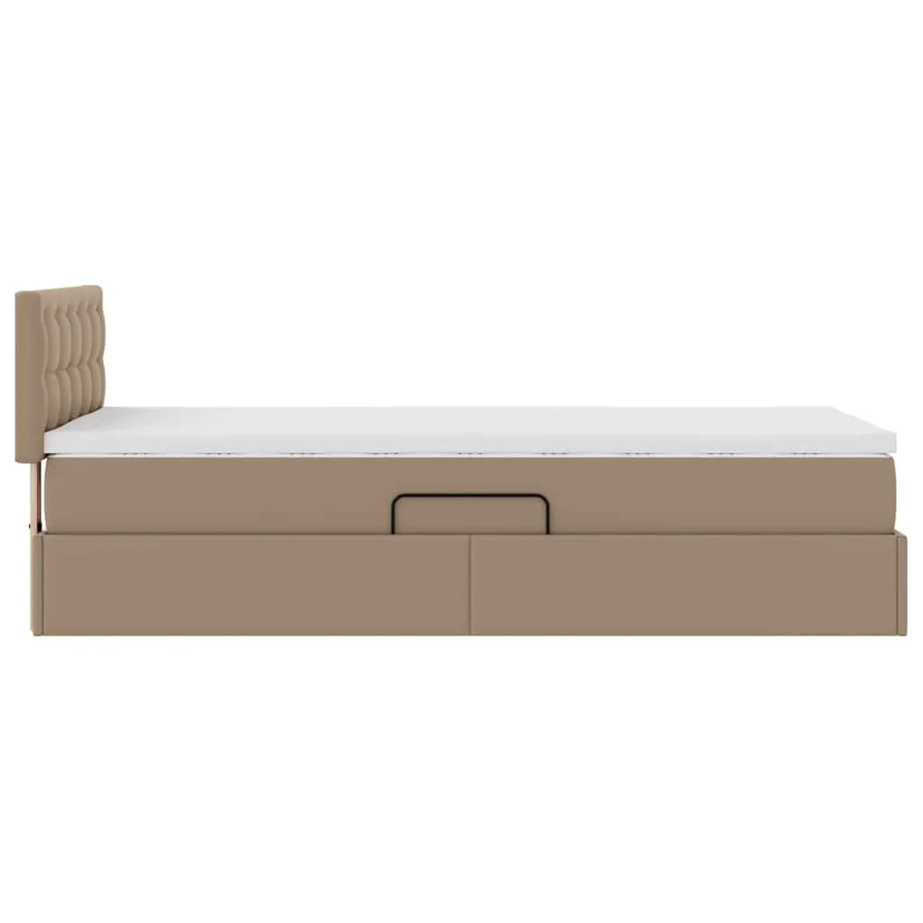 Aufbewahrungsbett mit Matratze 90 x 200 cm Cappuccino