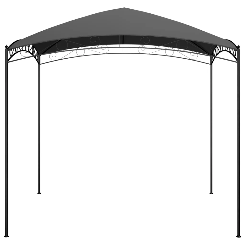 Pavillon 3x3x2,65 m Anthrazit mit Stahlkonstruktion und PA-beschichtetem Stoffdach