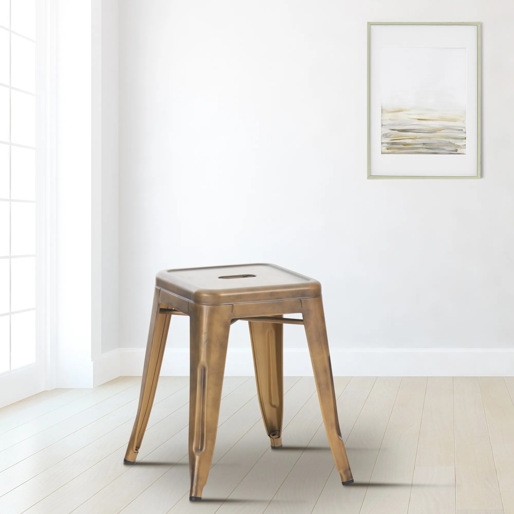 Hocker Armin Stapelhocker 40x40x46 cm Gold