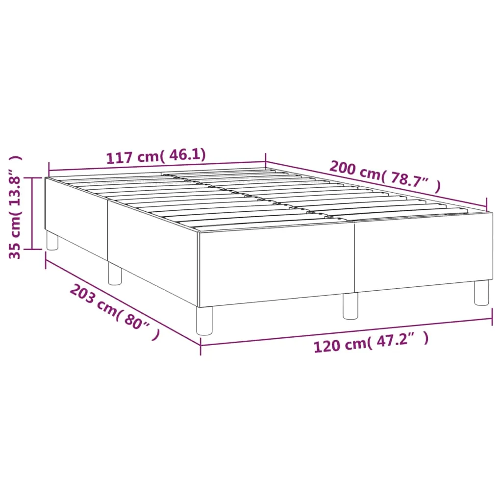 Boxspring-Bettrahmen Creme 203x120x35 cm mit Stoff und Massivholz