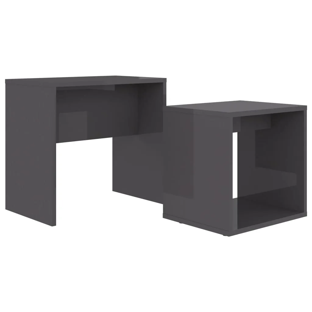 Couchtisch-Set Hochglanz-Grau 48x30x45 cm Holzwerkstoff Couchtisch-Set Hochglanz-Grau 48x30x45 cm Holzwerkstoff