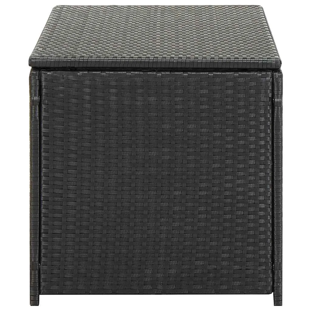 Auflagenbox Schwarz 100 x 50 x 50 cm aus Poly Rattan