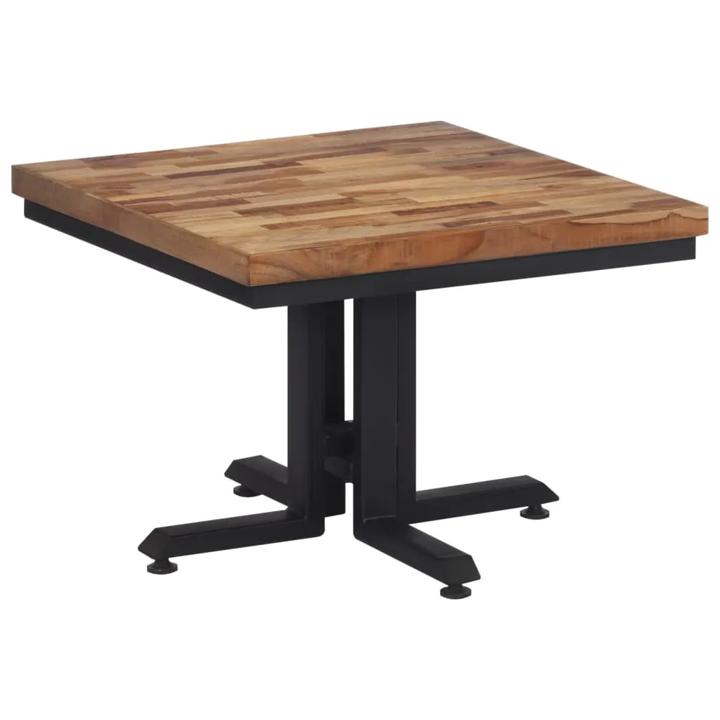 Stilvoller Couchtisch aus Naturholz 55 x 55 x 40 cm Schwarz
