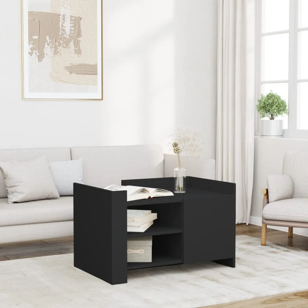 Schwarzer Couchtisch aus Holzwerkstoff 80 x 50 x 50 cm