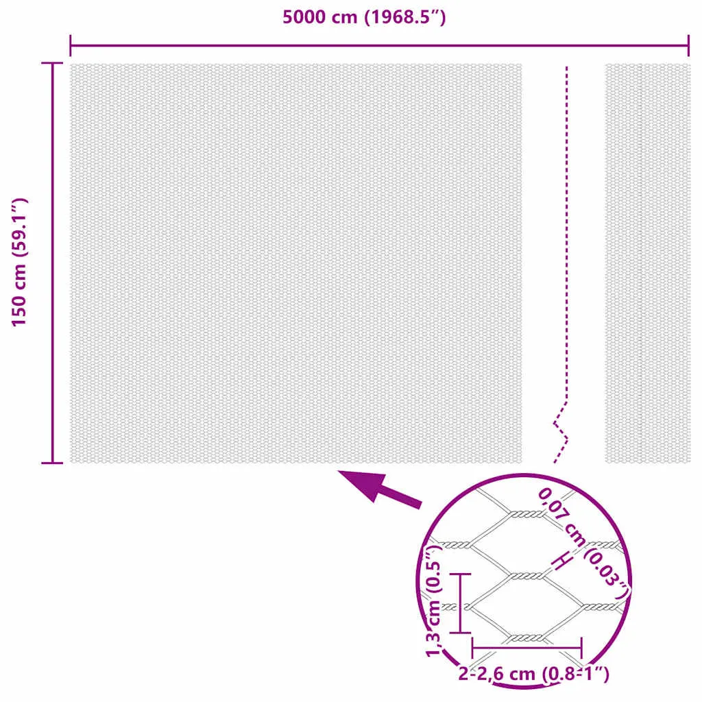Hexagonzaun PVC Grün 50 x 1,5 m – moderner Garten- und Terrassenzaun