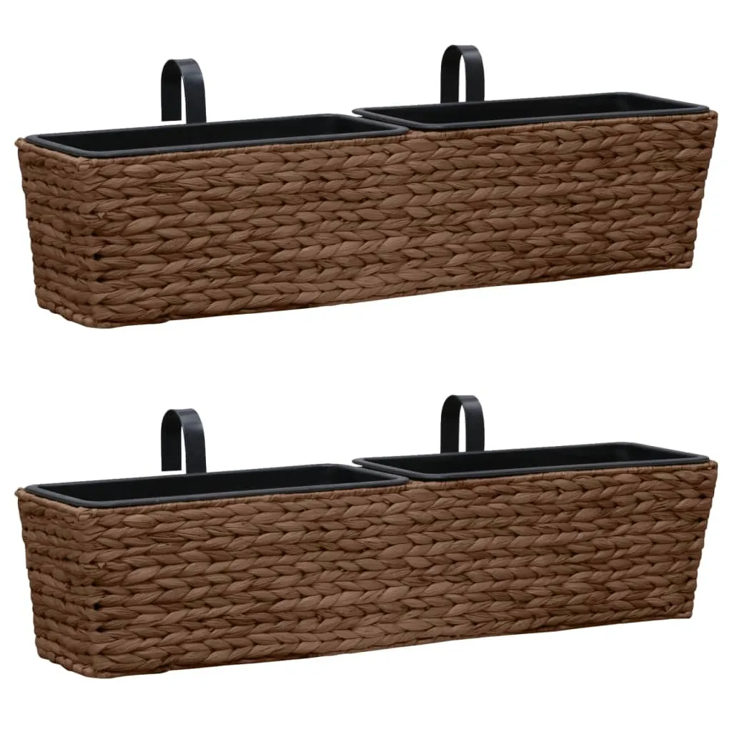 Blumentopfset Wasserhyazinthe Braun 80x20x18 cm mit 4 Innentöpfen