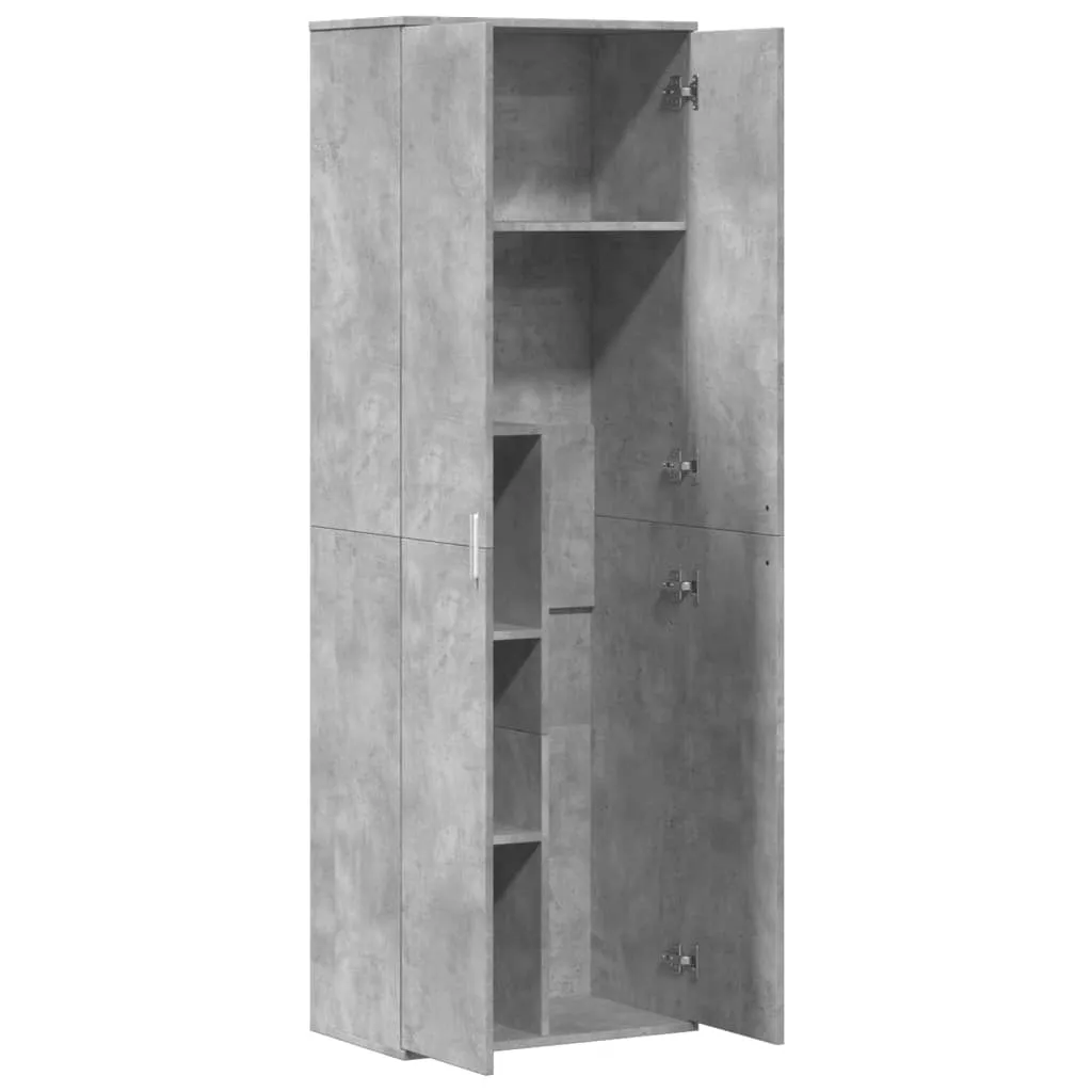 Highboard Betongrau 60 x 35 x 180 cm aus Holzwerkstoff