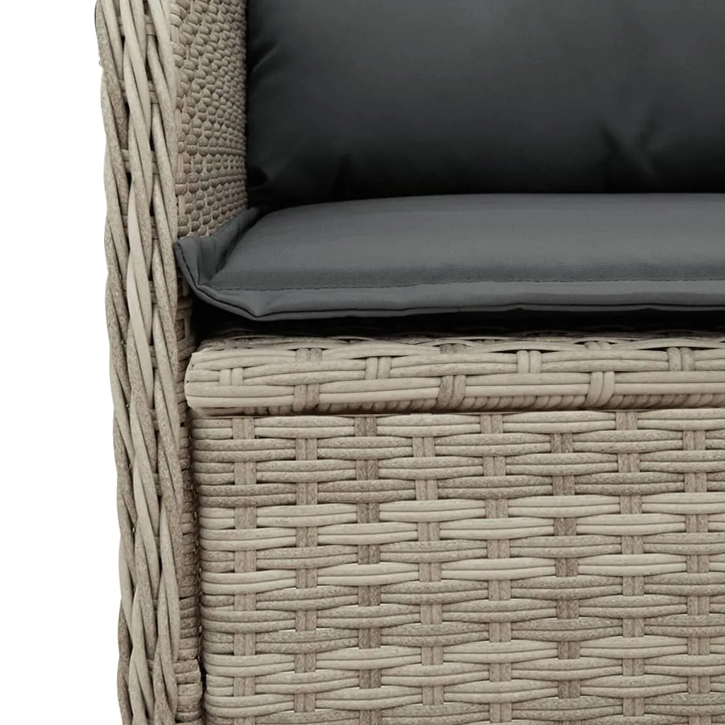 Verstellbarer Gartenstuhl Hellgrau 55x67x95 cm mit PE-Rattan & Stahlrahmen