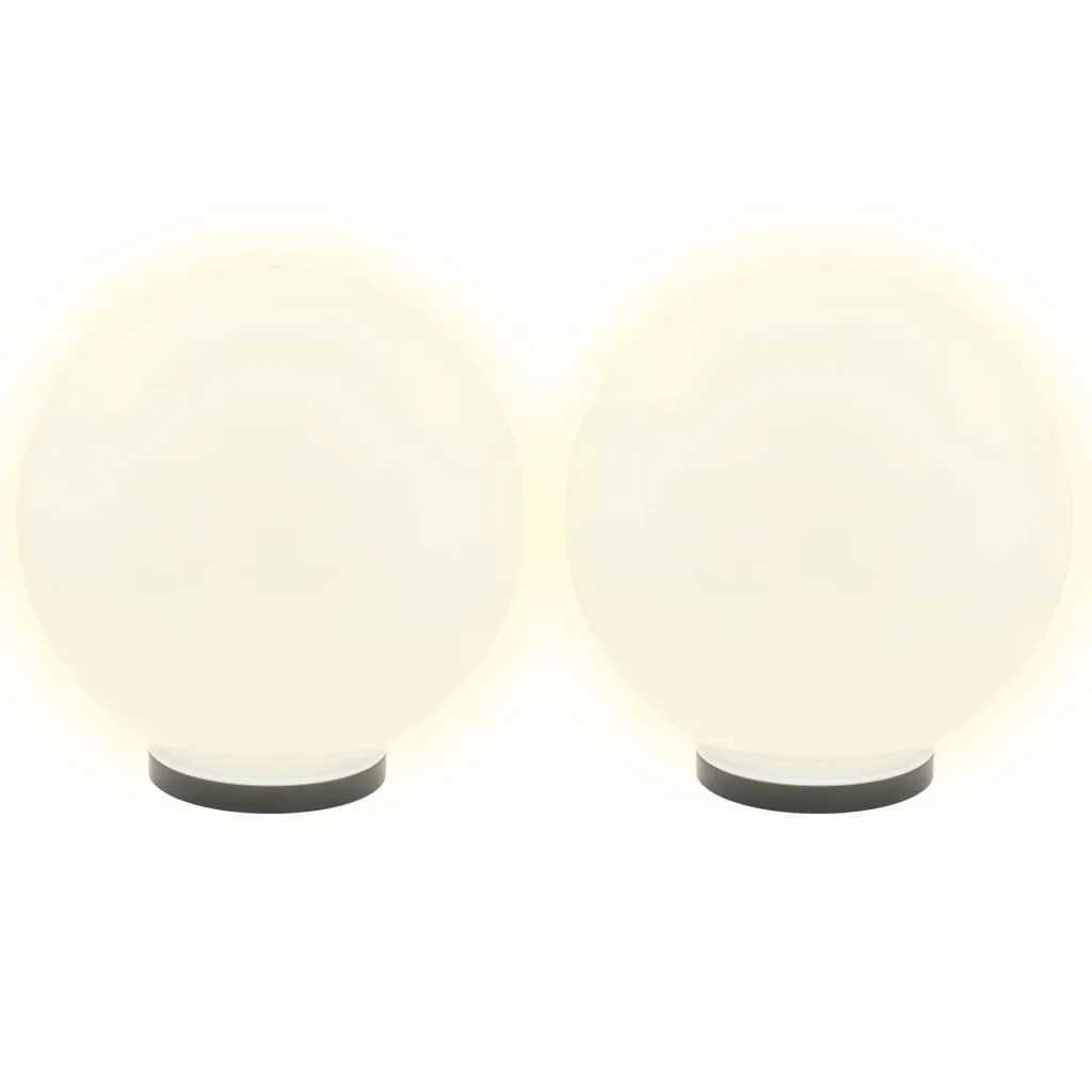 2er Set LED-Kugellampen 40 cm Weiß mit E27 Fassung