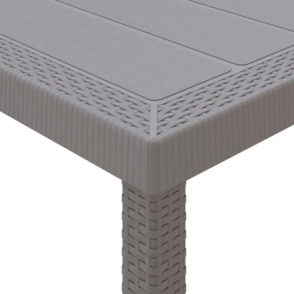 Moderner Gartentisch Poly-Rattan 350x100x74 cm Hellgrau