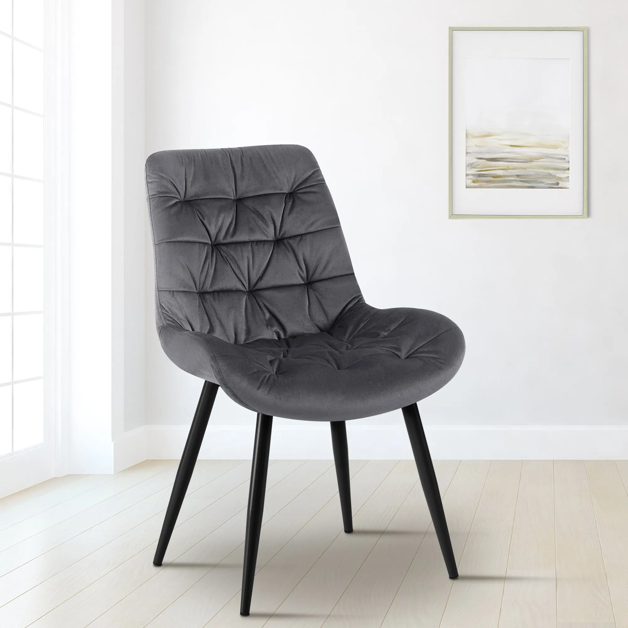 Esszimmerstuhl Rossford 85x56x63 cm dunkelgrau