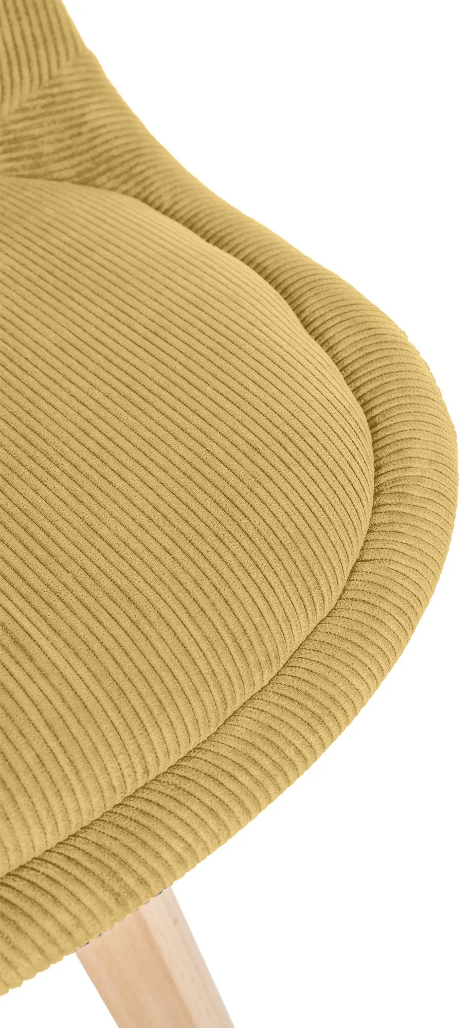 Hocker Kunstleder Massivholz 83x49x50 cm gelb