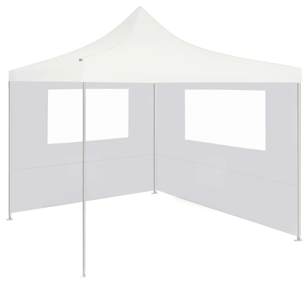 Pavillon-Seitenwand mit Fenstern 4x2 m Weiß