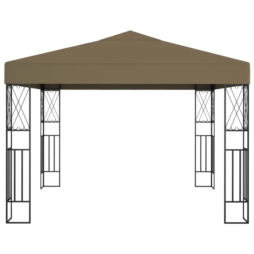 Gartenpavillon 3x3x2,6 m Taupe mit Stahlrahmen und Polyesterdach