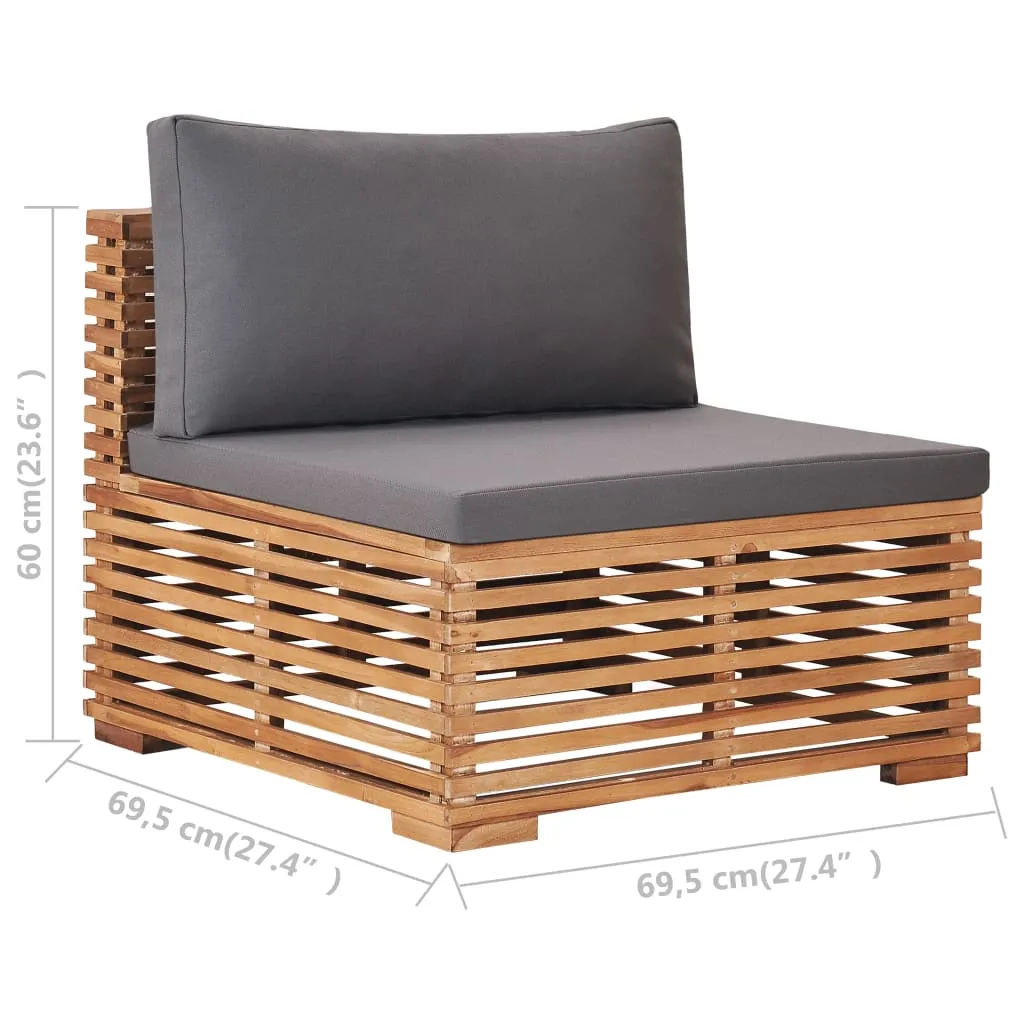 Gartensofa Naturholz 69,5 x 69,5 x 60 cm Dunkelgrau