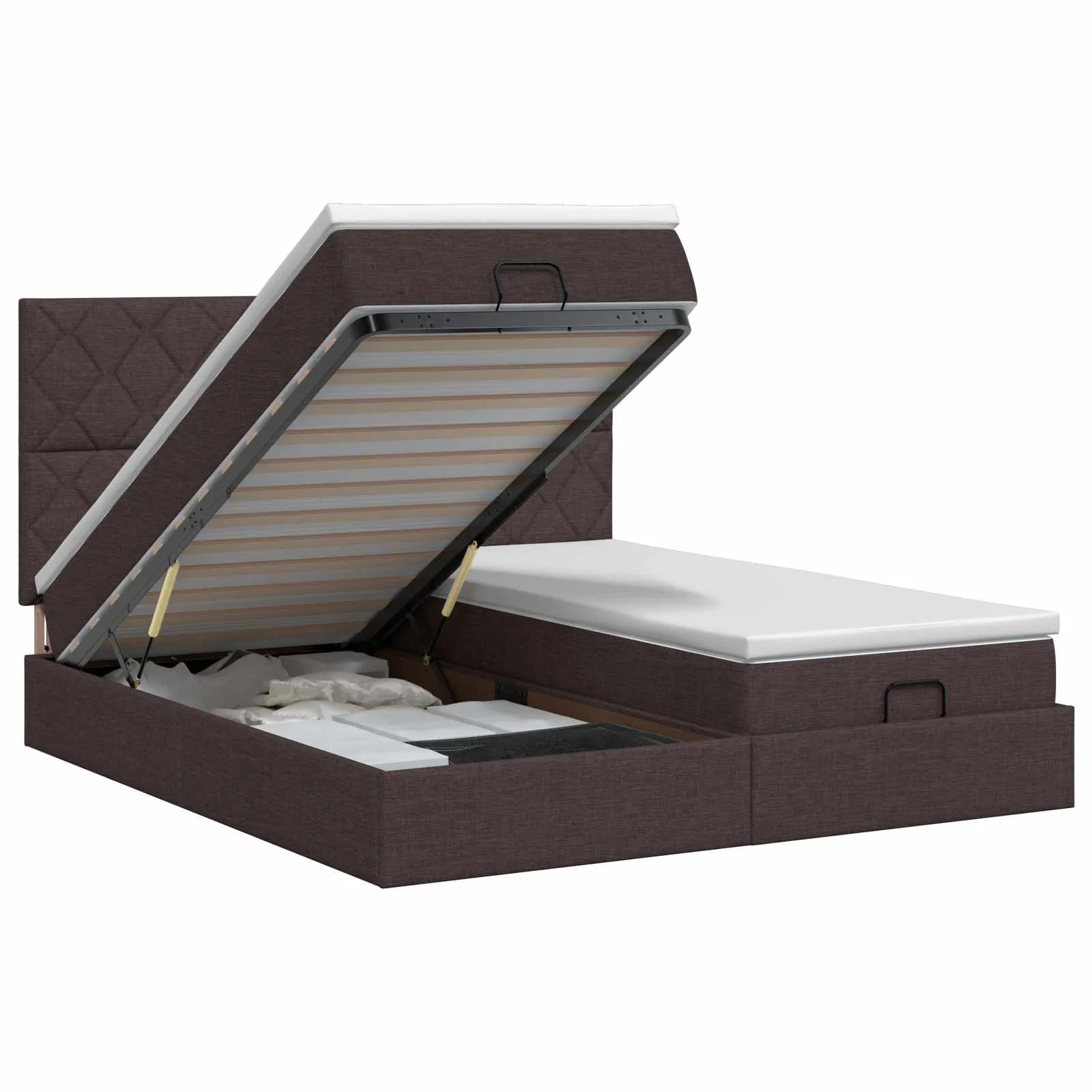 Ottoman-Bett 203 x 200 x 88 cm Dunkelbraun