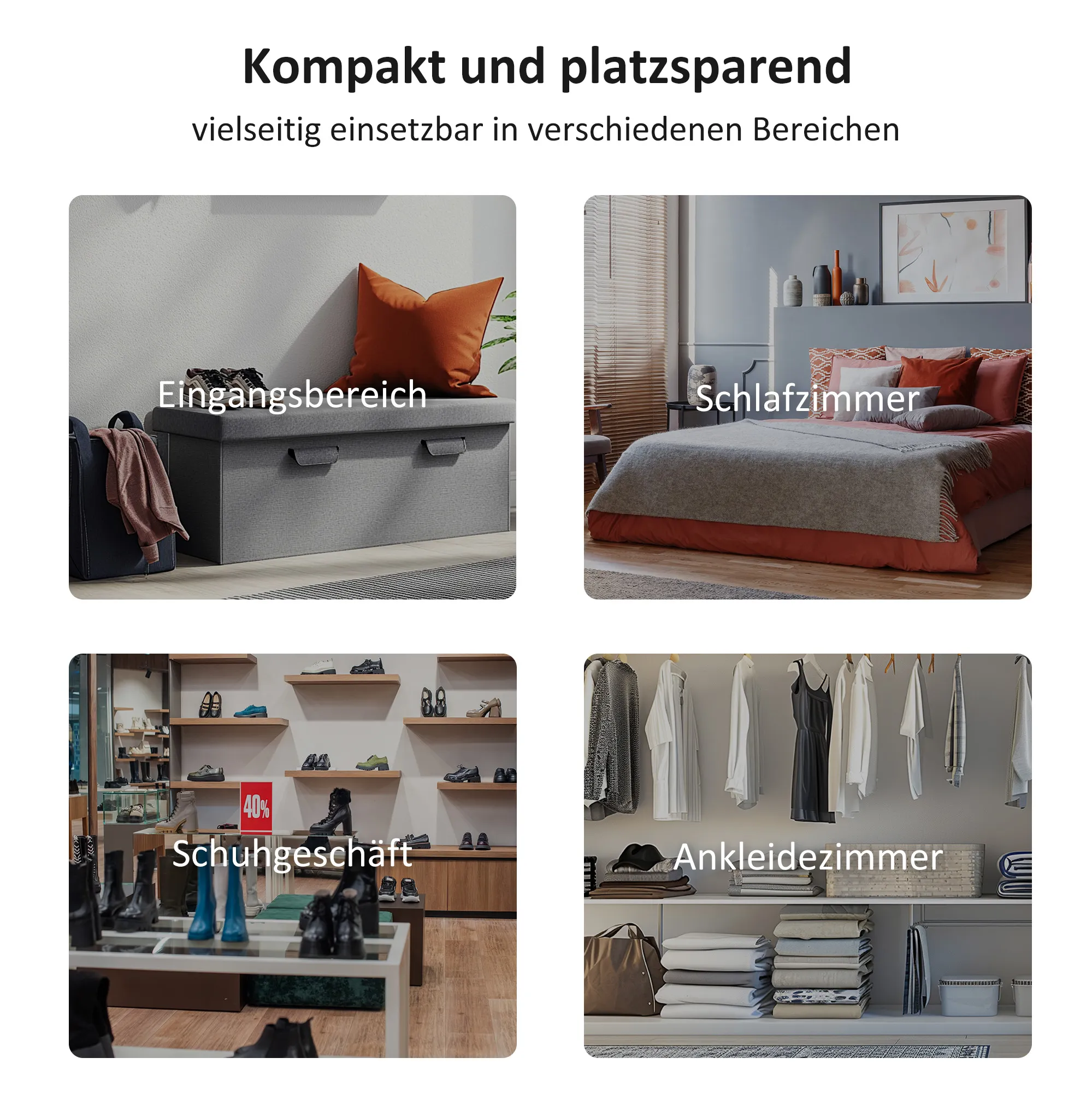 Sitzbank Grau 102L x 36B x 51H cm mit weicher Polsterung