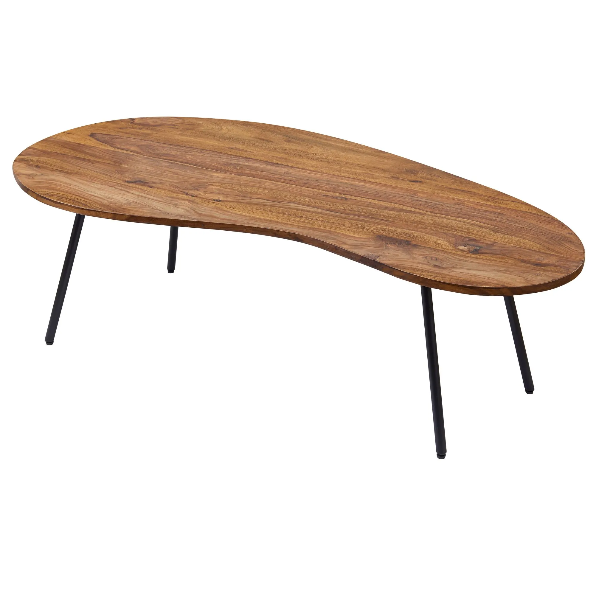 Wohnling Design Couchtisch WL5.617 122x36x63 cm Sheesham mit Metallbeinen Schwarz Wohnling Design Couchtisch WL5.617 122x36x63 cm Sheesham mit Metallbeinen Schwarz