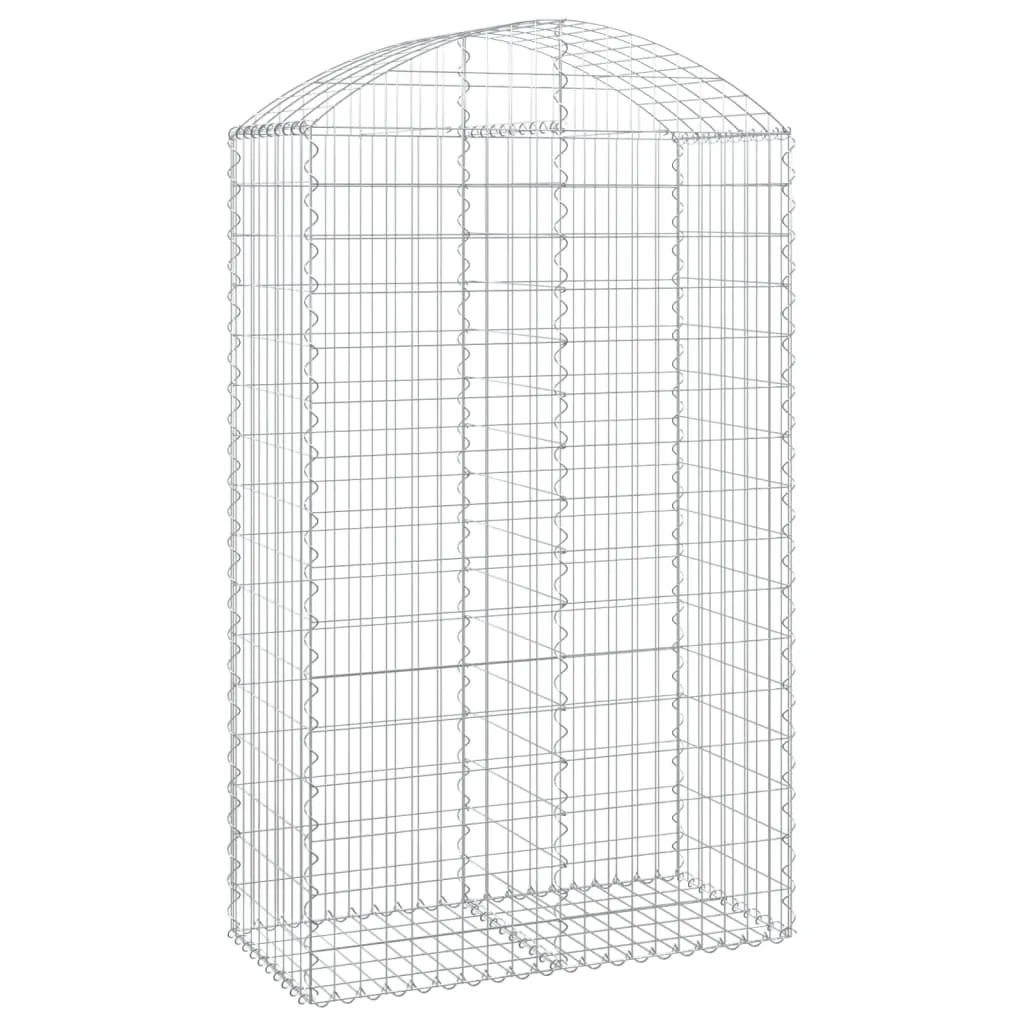 Gabionenkorb Hochbogen 100x50x160/180 cm Silber verzinktes Eisen