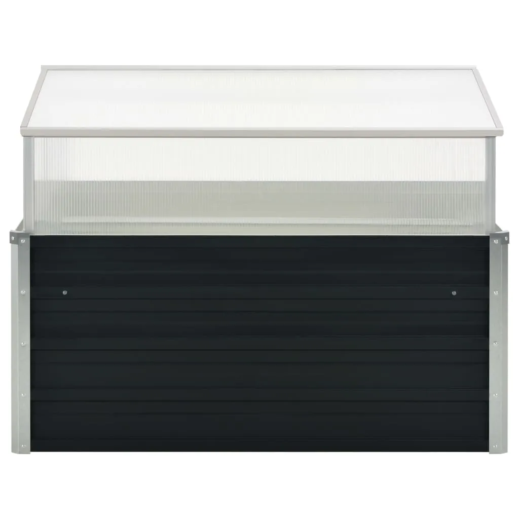 Gartenhaus Gewächshaus 100x100x77 cm Anthrazit mit Aluminium- und Stahlrahmen