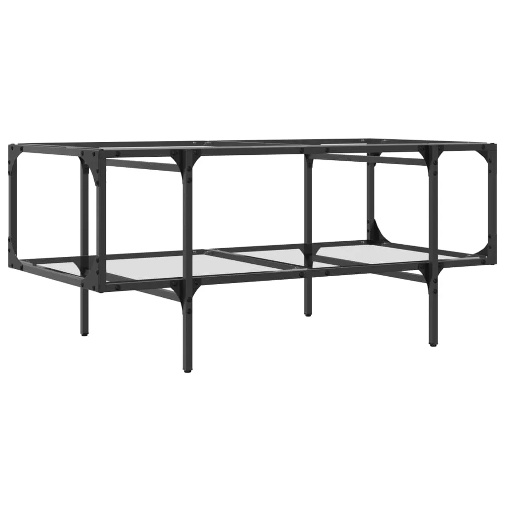 Moderner Couchtisch 98,5x50x45 cm mit transparentem Glas