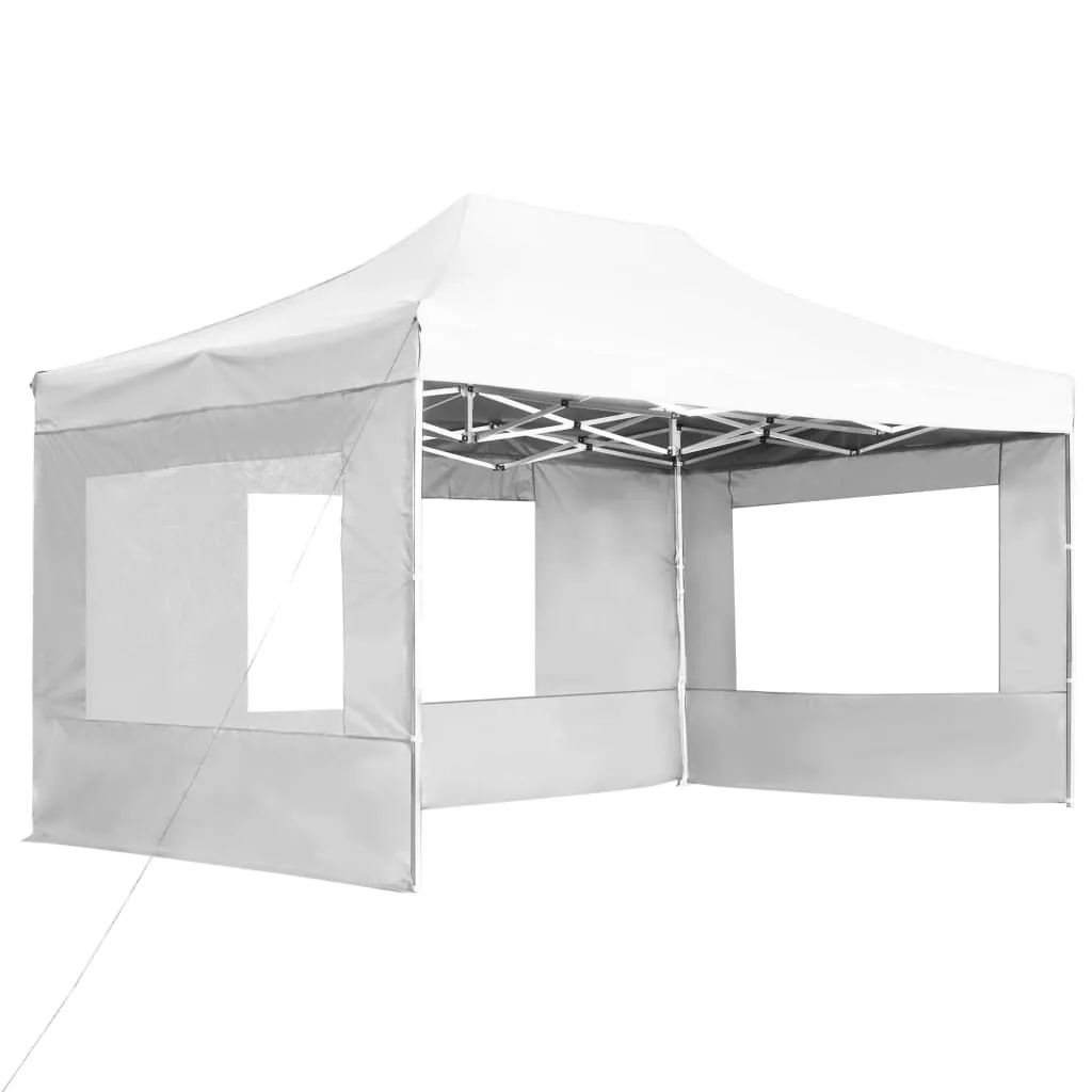 Weißes Partyzelt 4,5 x 3 x 3 m mit Aluminiumrahmen und PVC-Beschichtung
