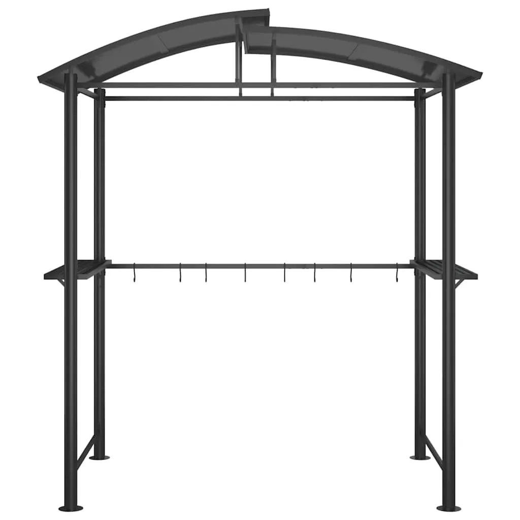 Grillpavillon Anthrazit 210 x 114 x 230 cm mit Stahlrahmen und PC-Dach