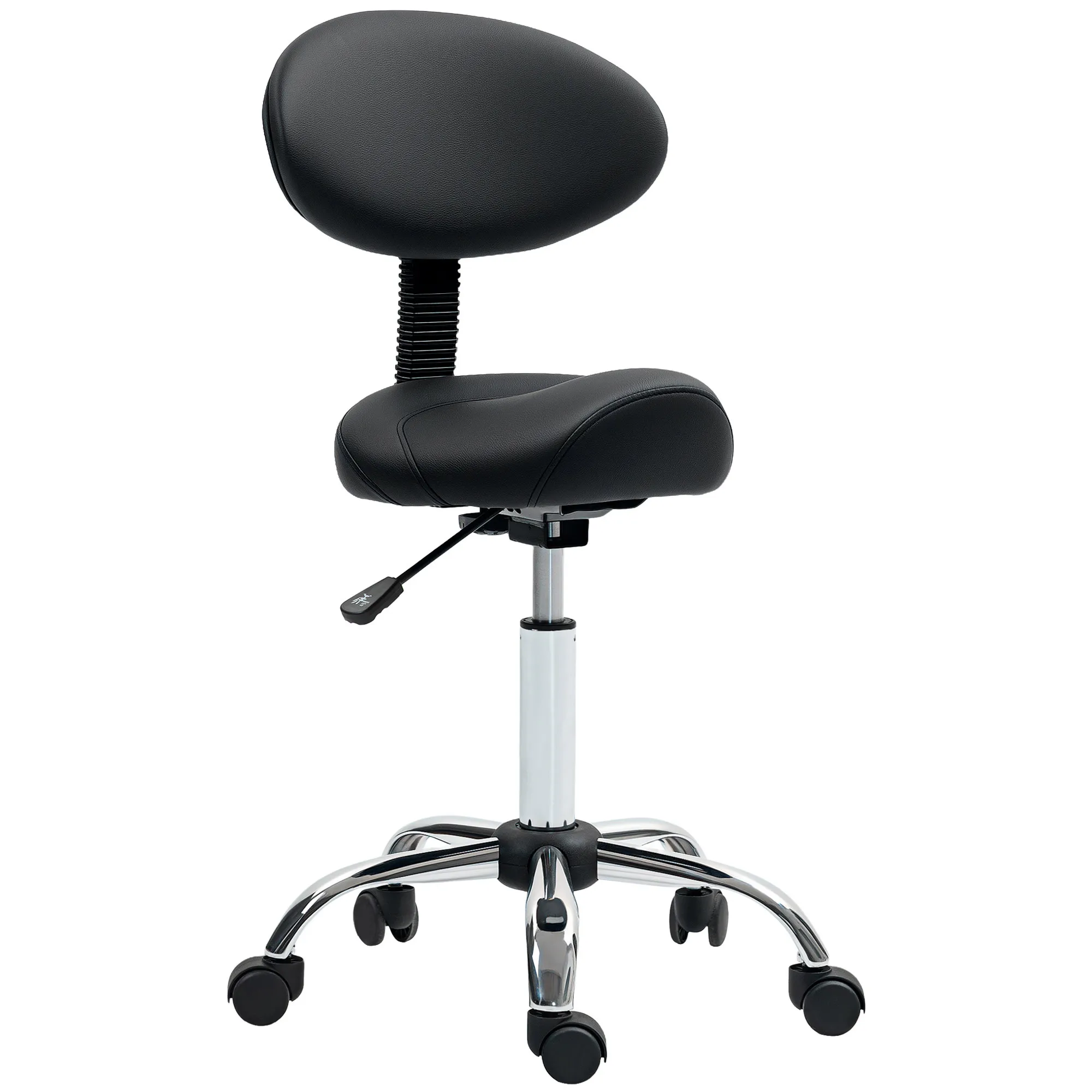 Höhenverstellbarer Rollhocker Schwarz 50L x 50B x 83-98H cm
