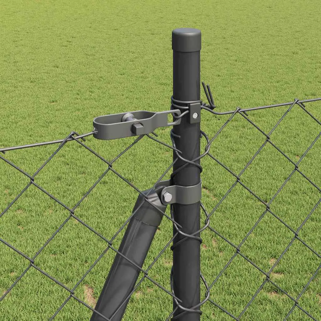 Zaunpfosten Set Grau 1000 x 3,2 x 140 cm
