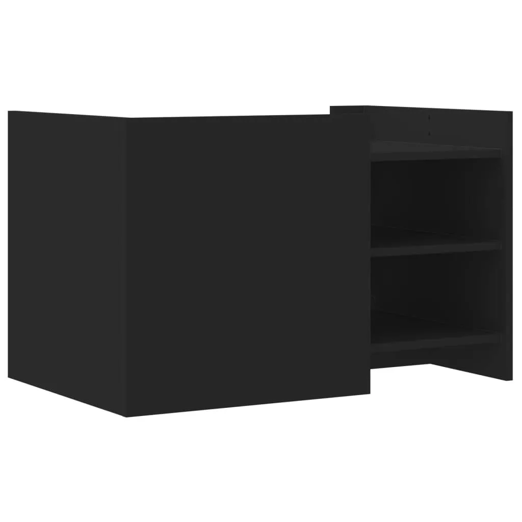 Schwarzer Couchtisch aus Holzwerkstoff 80 x 50 x 50 cm